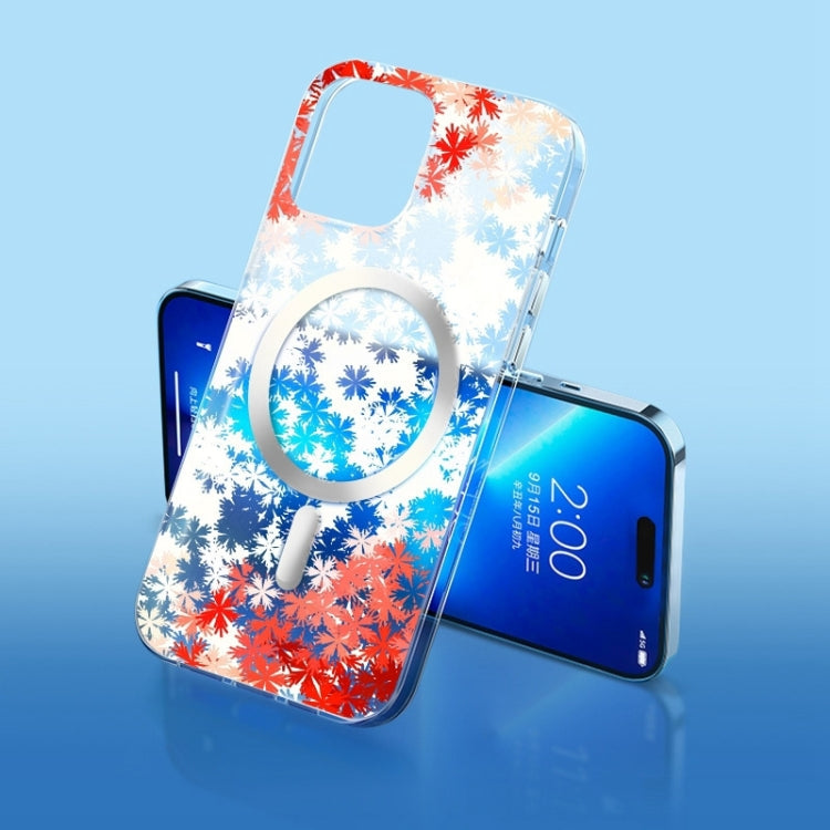 Flower Frosted MagSafe Phone Case, For iPhone 14, For iPhone 14 Plus, For iPhone 14 Pro