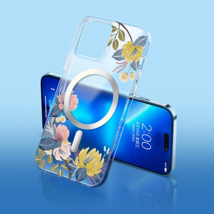Flower Frosted MagSafe Phone Case, For iPhone 14 Pro Max