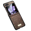 SULADA Shockproof TPU + Handmade Leather Phone Case, For Samsung Galaxy Z Flip5, For Samsung Galaxy Z Flip4