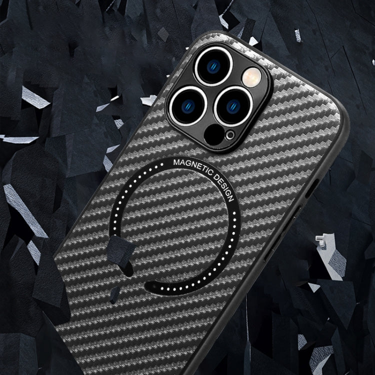 Carbon Fiber Texture MagSafe Magnetic Phone Case, For iPhone 14, For iPhone 14 Plus, For iPhone 14 Pro, For iPhone 14 Pro Max, For iPhone 13
