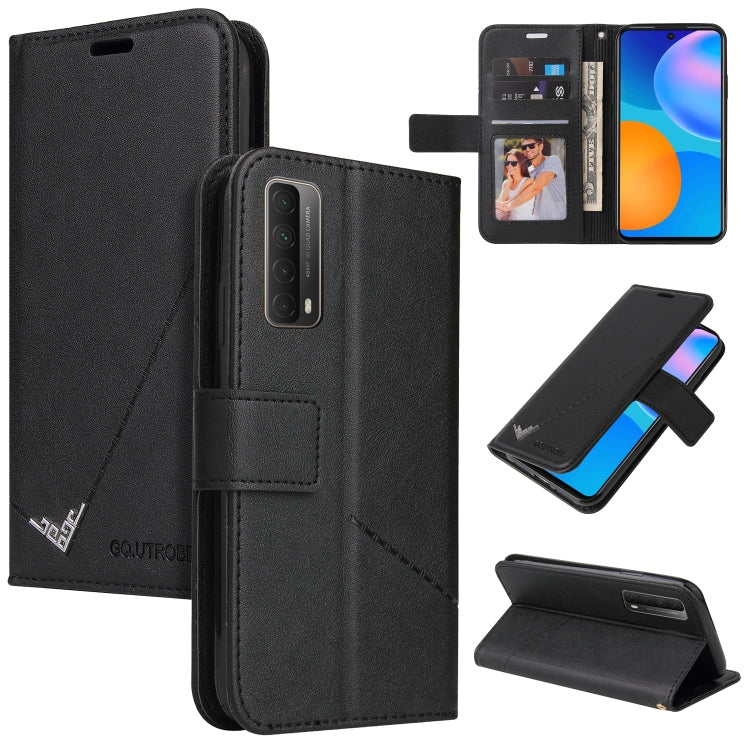 GQUTROBE Right Angle Leather Phone Case, For Huawei P40, For Huawei P40 Lite, For Huawei P40 Pro, Huawei P smart 2021
