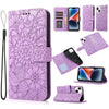 Skin Feel Embossed Sunflower Horizontal Leather Case, For iPhone 13, For iPhone 13 mini, For iPhone 13 Pro, For iPhone 13 Pro Max