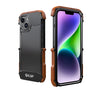 R-JUST Ironwood Generation Metal + Wood Phone Case, For iPhone 14, For iPhone 14 Plus, For iPhone 14 Pro, For iPhone 14 Pro Max