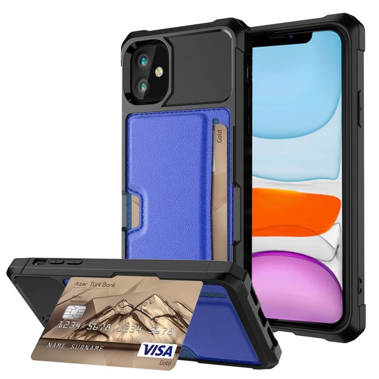 ZM02 Card Slot Holder Phone Case, For iPhone SE 2022 / SE 2020 / 8 / 7, For iPhone 8 Plus / 7 Plus, For iPhone XS / X, For iPhone XR, For iPhone XS Max, For iPhone 11, For iPhone 11 Pro, For iPhone 11 Pro Max
