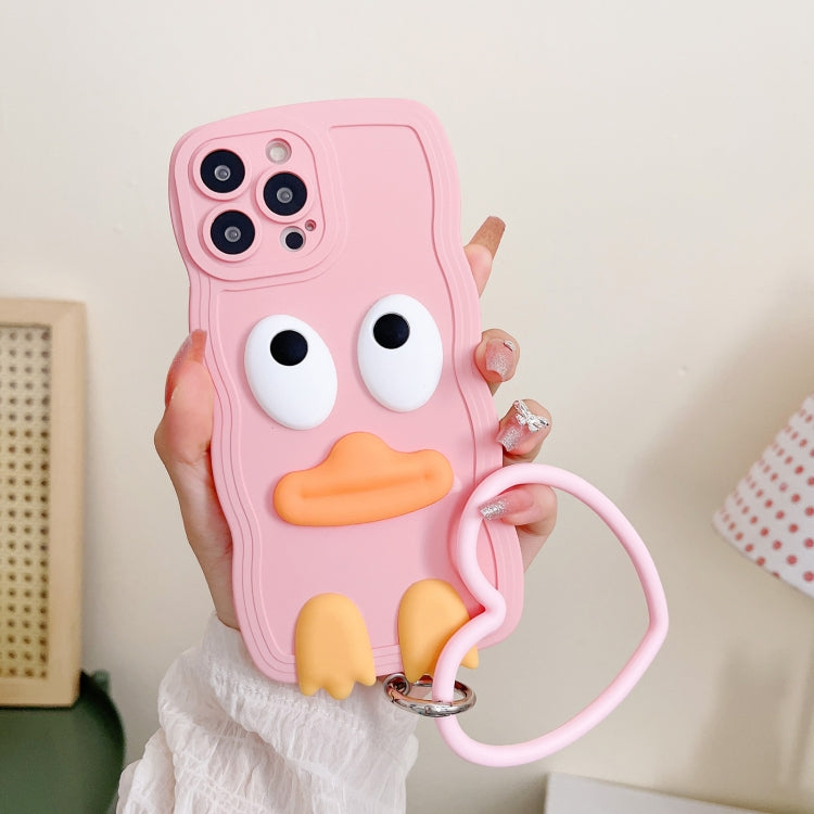 Wave Edge Big Duck Silicone Phone Case with Wristband, For iPhone 14, For iPhone 14 Plus, For iPhone 14 Pro, For iPhone 14 Pro Max