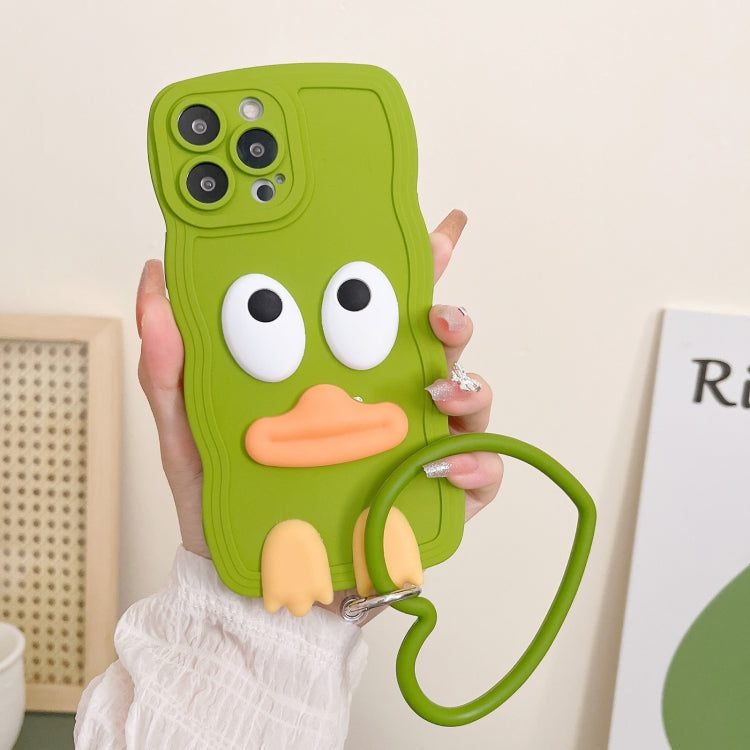 Wave Edge Big Duck Silicone Phone Case with Wristband, For iPhone 11 Pro Max, For iPhone 13 mini