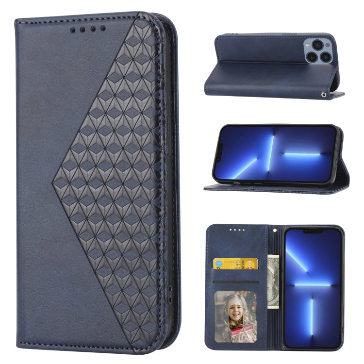 Cubic Grid Calf Texture Magnetic Closure Leather Phone Case, For iPhone 11 Pro, For iPhone 11 Pro Max, For iPhone X / XS, For iPhone XR
