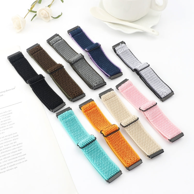 For Fitbit Versa 4 / Sense 2 Universal Wave Nylon Watch Band(Black)
