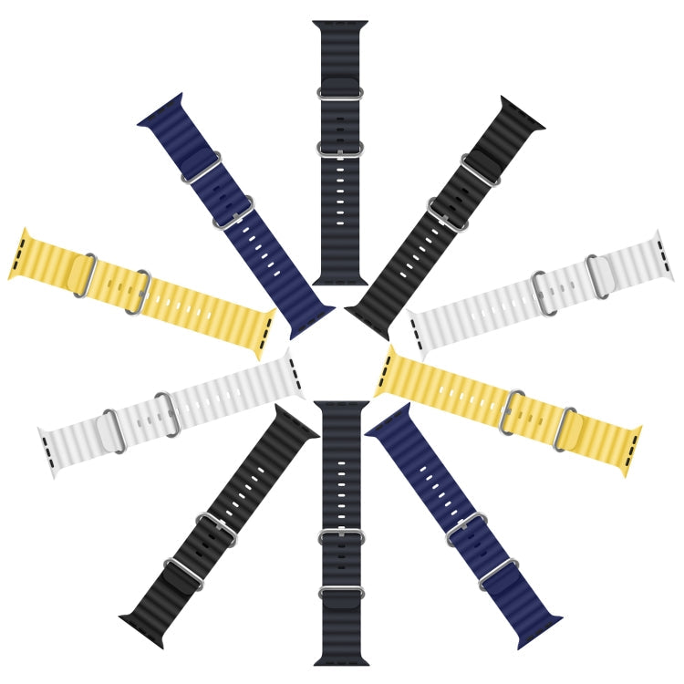 DUX DUCIS Sea Wave Silicone Watch Band For Apple Watch, Series 8&7 45mm / SE 2&6&SE&5&4 44mm / 3&2&1 42mm