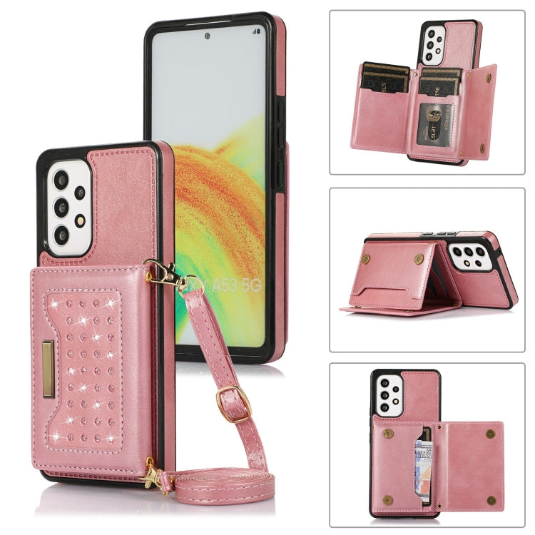 Three-fold RFID Leather Phone Case with Lanyard, For Samsung Galaxy A12, For Samsung Galaxy A13 4G/A13 5G, For Samsung Galaxy A51 4G, For Samsung Galaxy A53 5G, For Samsung Galaxy A52 5G/A52s 5G