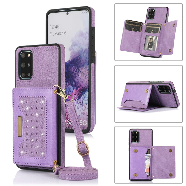 Three-fold RFID Leather Phone Case with Lanyard, For Samsung Galaxy Z Flip3 5G, For Samsung Galaxy Z Flip4, For Samsung Galaxy Note20 Ultra, For Samsung Galaxy S20