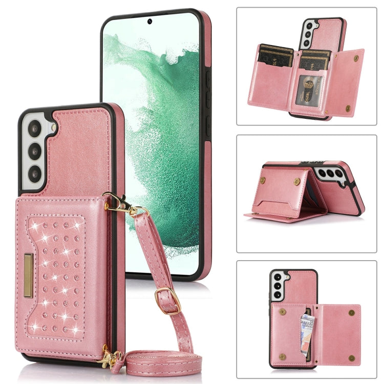 Three-fold RFID Leather Phone Case with Lanyard, For Samsung Galaxy S21 Ultra, For Samsung Galaxy S22+, For Samsung Galaxy S21+, For Samsung Galaxy S21 FE