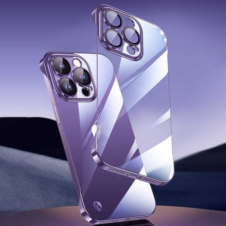 Electroplating Frameless Clear PC Phone Case, For iPhone 14, For iPhone 14 Plus, For iPhone 14 Pro
