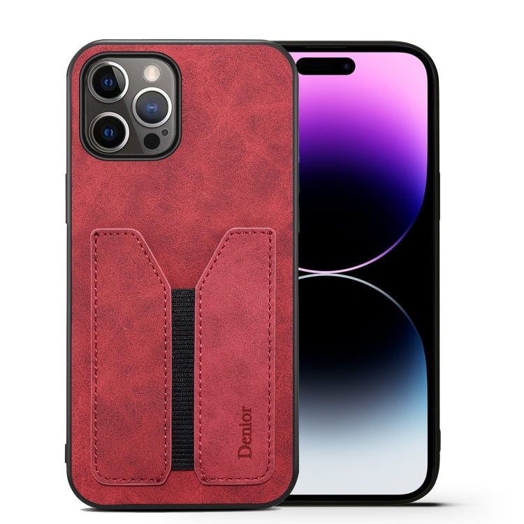 Denior DV Elastic Card PU Back Cover Phone Case, For iPhone 14, For iPhone 14 Plus, For iPhone 14 Pro, For iPhone 14 Pro Max, For iPhone 13 mini, For iPhone 13