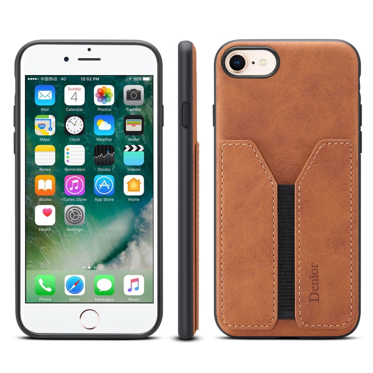 Denior DV Elastic Card PU Back Cover Phone Case, For iPhone 11 Pro, For iPhone 11 Pro Max, For iPhone X / XS, For iPhone XR, For iPhone XS Max, For iPhone SE 2022 / SE 2020 / 7 / 8
