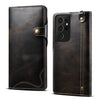 Denior Oil Wax Cowhide Magnetic Button Genuine Leather Case, For Samsung Galaxy S21 Ultra 5G, For Samsung Galaxy S22 5G, For Samsung Galaxy S22+ 5G, For Samsung Galaxy S22 Ultra 5G