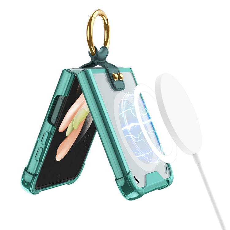 GKK MagSafe Airbag Shockproof Phone Case with Ring Holder, For Samsung Galaxy Z Flip3 5G