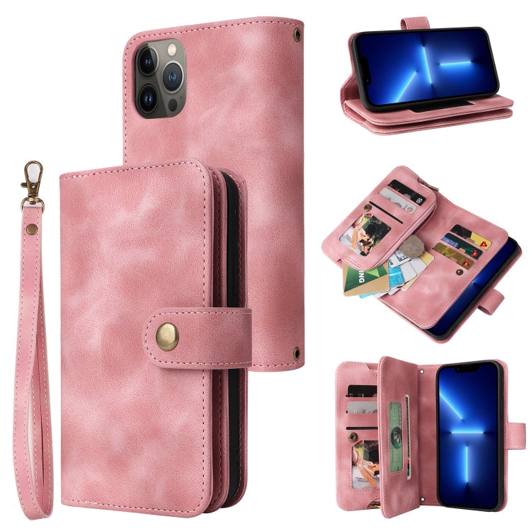 Multifunctional Card Slot Zipper Wallet Flip Leather Phone Case, For iPhone 12 Pro, For iPhone 12 mini, For iPhone 12, For iPhone 13 mini