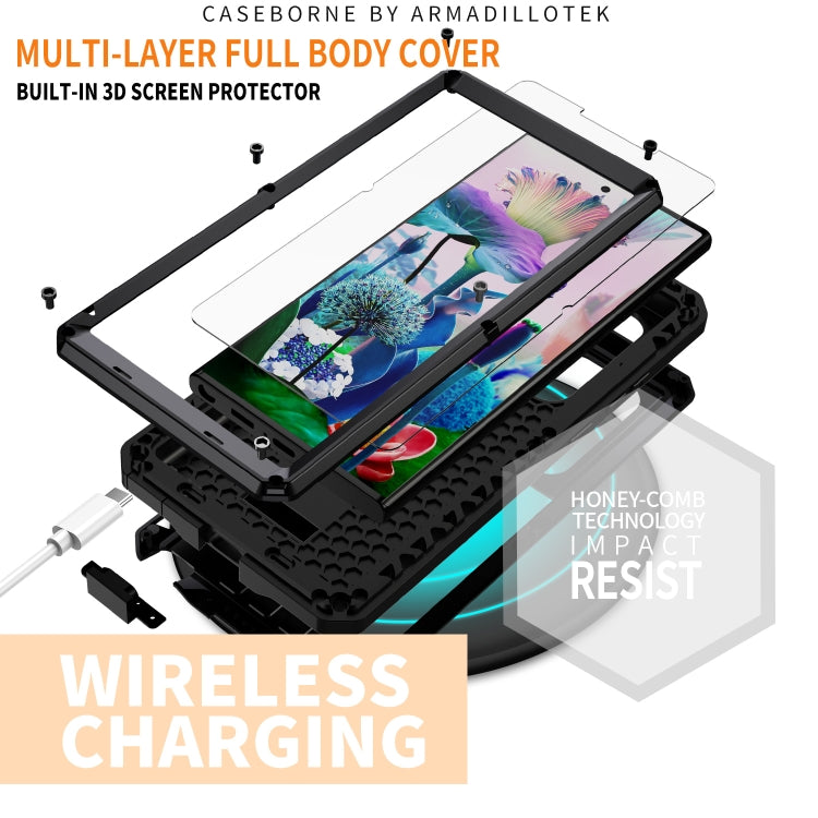 For Samsung Galaxy S23 Ultra 5G R-JUST Sliding Camera Design Life Waterproof Dustproof Shockproof Phone Case(Black)