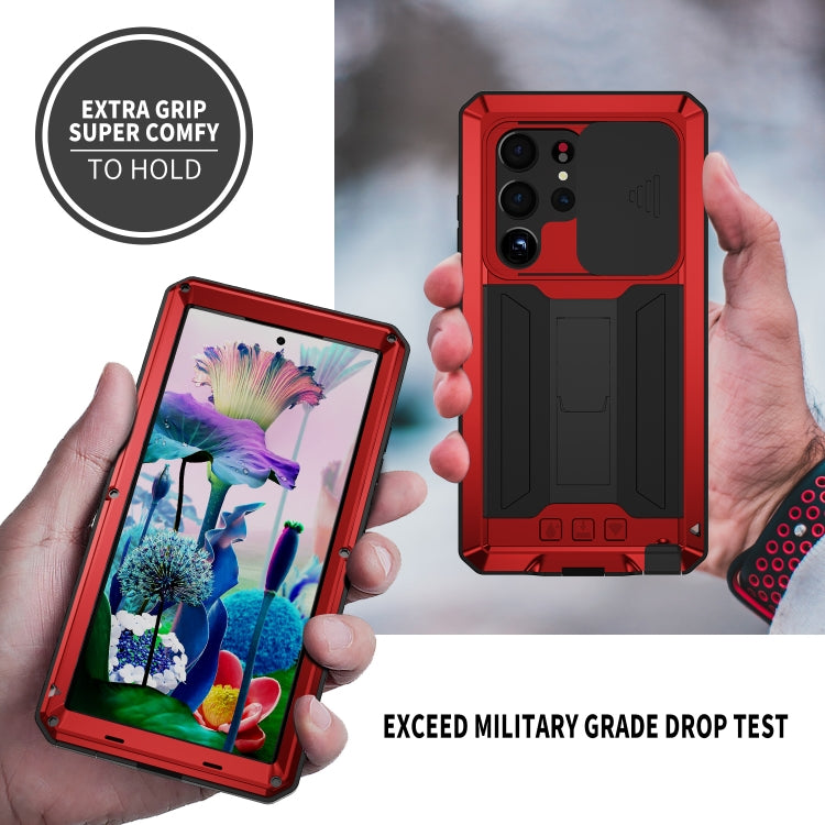 For Samsung Galaxy S23 Ultra 5G R-JUST Sliding Camera Design Life Waterproof Dustproof Shockproof Phone Case(Red)