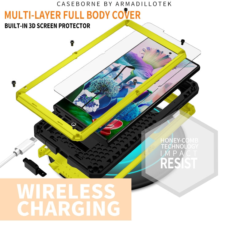 For Samsung Galaxy S23 Ultra 5G R-JUST Sliding Camera Design Life Waterproof Dustproof Shockproof Phone Case(Yellow)