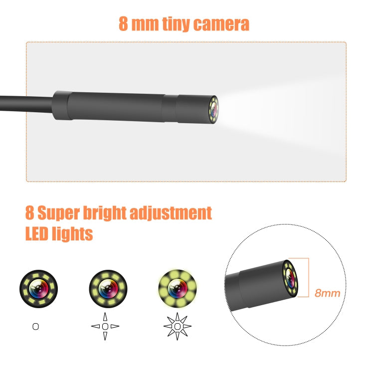 P40 8mm HD Waterproof Portable Integrated Hand-held Vertical Screen Industry Endoscope, 2m, 5m, 10m