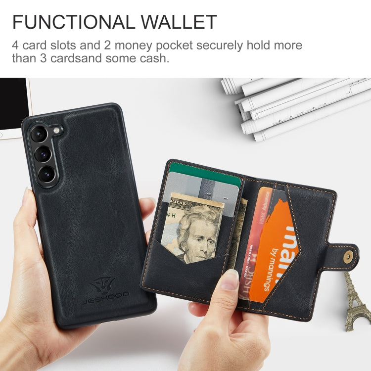 JEEHOOD Retro Magnetic Detachable Wallet Phone Case, For Samsung Galaxy S23 5G, For Samsung Galaxy S23+ 5G, For Samsung Galaxy S23 Ultra 5G