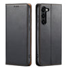 Fierre Shann PU Genuine Leather Texture Leather Phone Case, For Samsung Galaxy S23 5G
