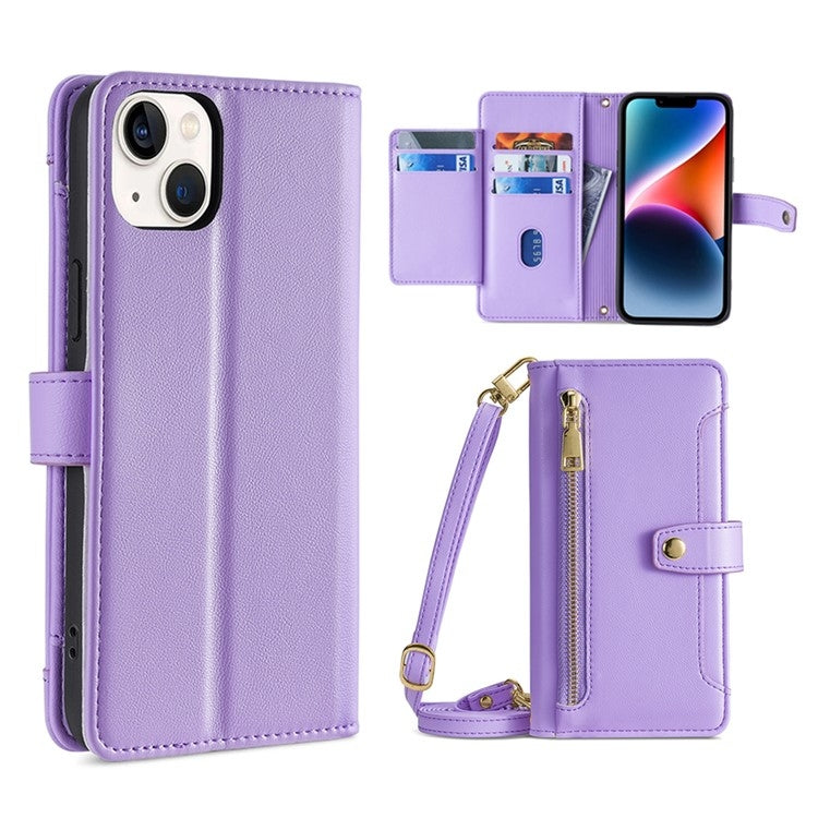 Sheep Texture Cross-body Zipper Wallet Leather Phone Case, For iPhone 14, For iPhone 14 Plus, For iPhone 14 Pro, For iPhone 14 Pro Max
