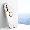 XINLI Straight Edge 6D Electroplate TPU Phone Case with Ring Holder, For Samsung Galaxy S21 5G, For Samsung Galaxy S21+ 5G, For Samsung Galaxy S21 Ultra 5G