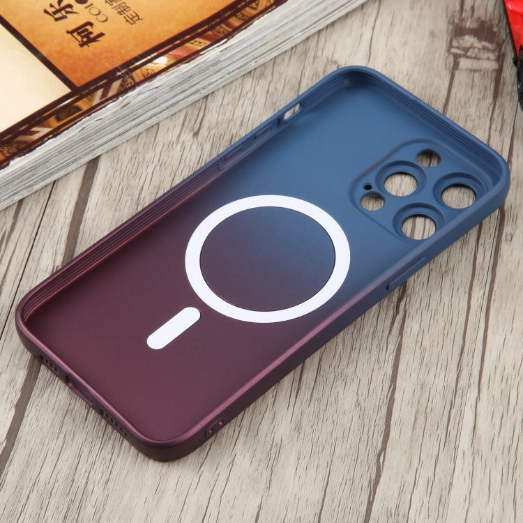 For iPhone 13 Pro Max Liquid TPU Silicone Gradient MagSafe Phone Case(Blue Purple)