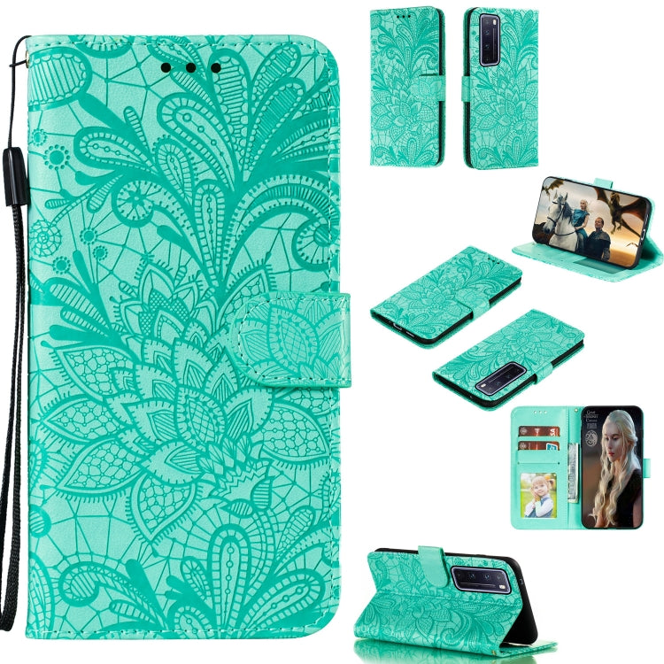 Lace Flower Embossing Pattern Horizontal Flip Leather Case , with Holder & Card Slots & Wallet & Photo Frame & Lanyard, For Xiaomi Redmi Note 9S, For Huawei Nova 7, For Huawei Nova 7 Pro, For Huawei Nova 7 SE
