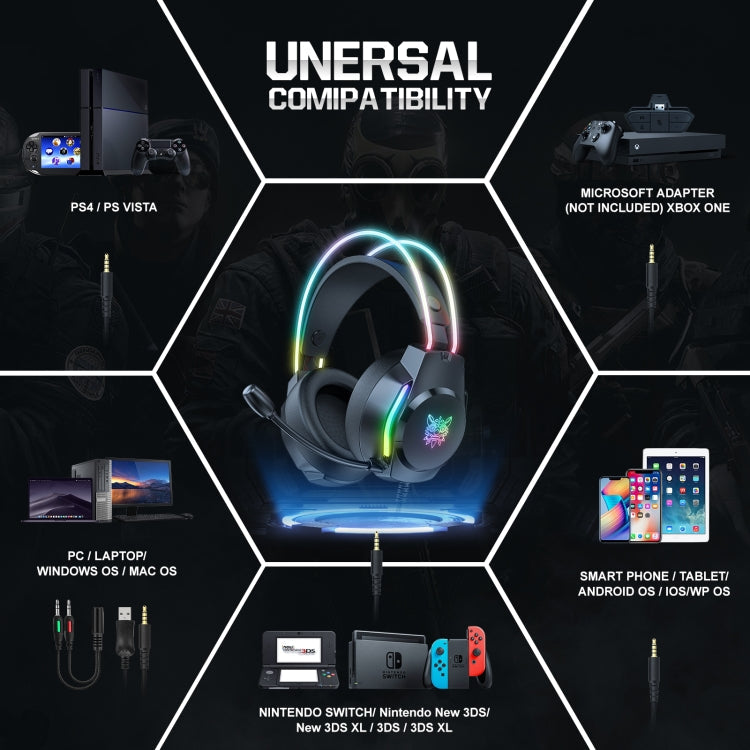 X26 USB+3.5mm RGB Wired Gaming Headset, X26