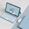 YM-LX106 Round Key Detachable Bluetooth Tablet Keyboard Leather Case with Mouse, YM-LX106 with Mouse