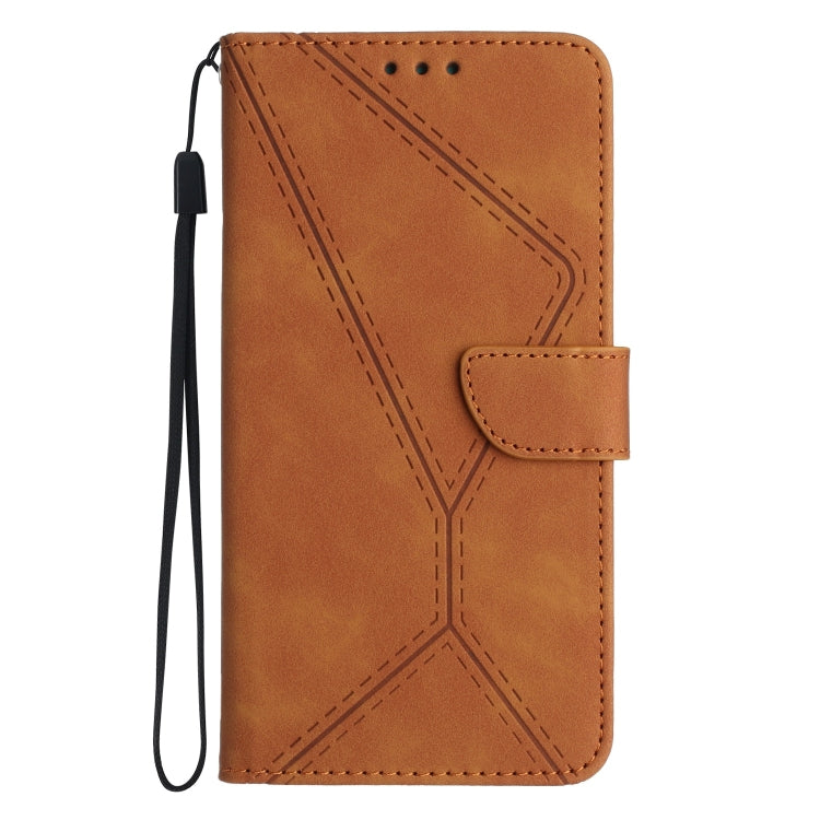 For Sony Xperia 1 V Stitching Embossed Leather Phone Case(Brown)