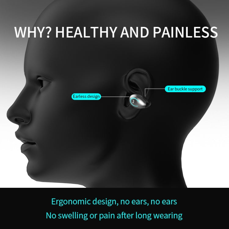 YX08 Ultra-light Ear-hook Stereo Wireless V5.0 Bluetooth Earphones, Binaural, Double
