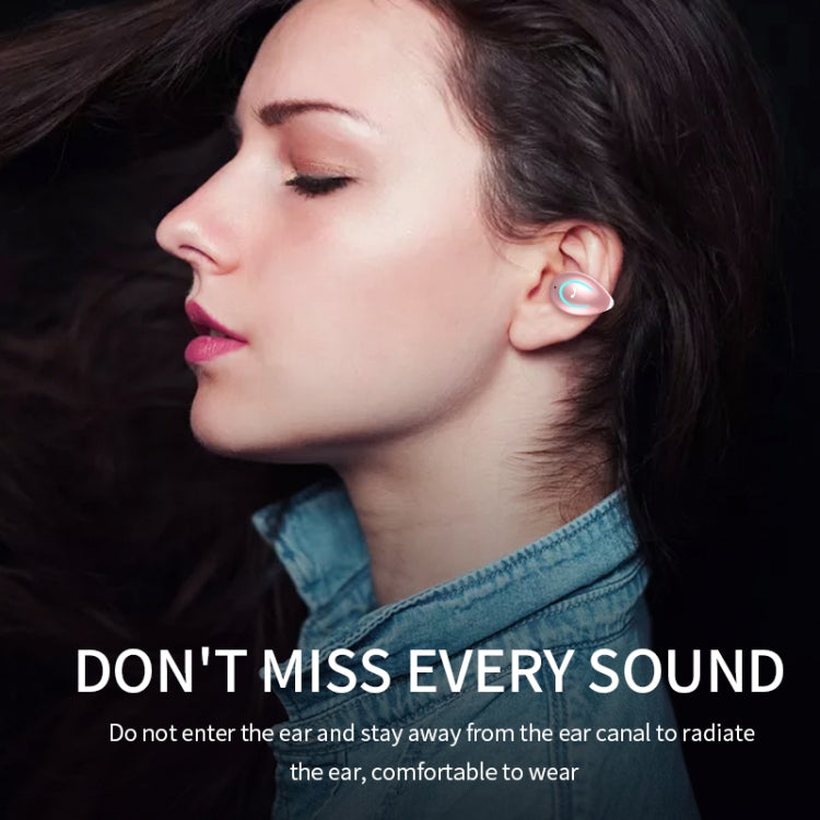 YX08 Ultra-light Ear-hook Stereo Wireless V5.0 Bluetooth Earphones, Binaural, Double