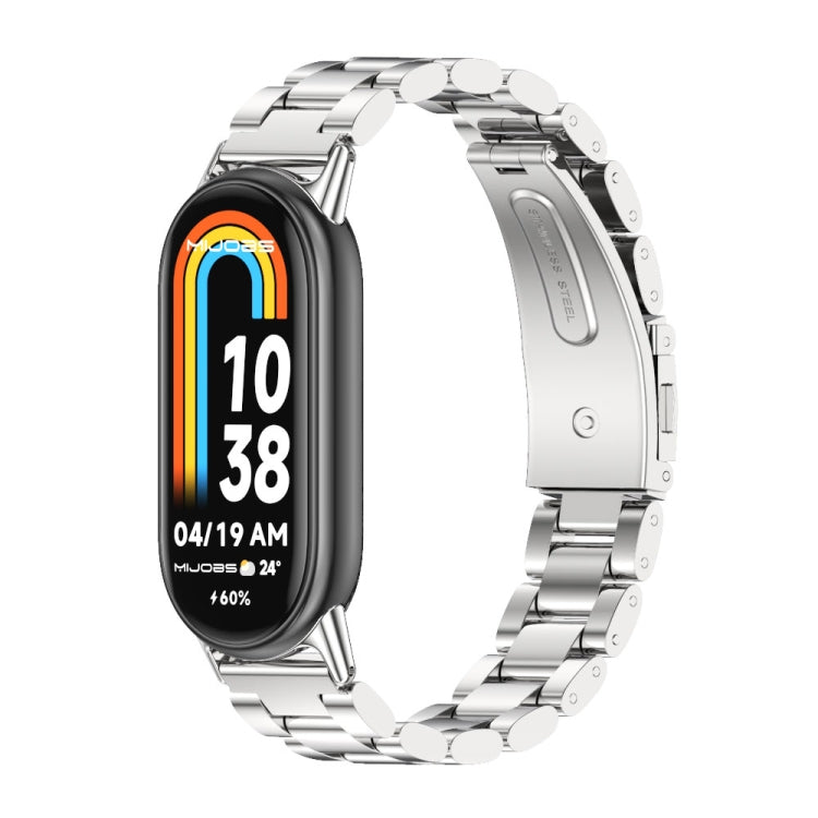 Mijobs Three Bead Stainless Steel Watch Band, For Xiaomi Smart Band 10 / 9 / 8