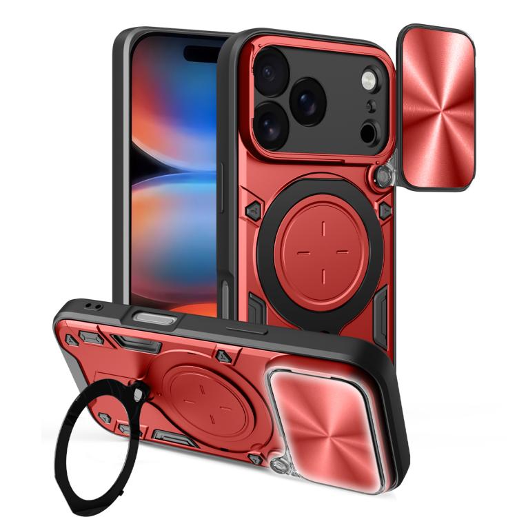 CD Texture Sliding Camshield Magnetic Holder Phone Case, For iPhone 17e / 16e, For iPhone 17 Pro Max, For iPhone 17 Pro, For iPhone 17