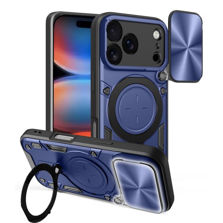 CD Texture Sliding Camshield Magnetic Holder Phone Case, For iPhone 17e / 16e, For iPhone 17 Pro Max, For iPhone 17 Pro, For iPhone 17