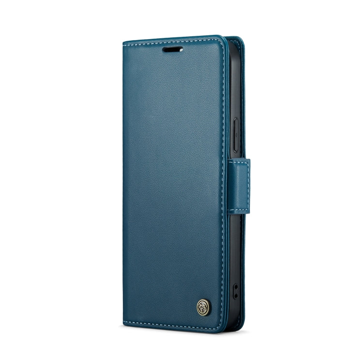 For iPhone 15 Pro CaseMe 023 Butterfly Buckle Litchi Texture RFID Anti-theft Leather Phone Case(Blue)