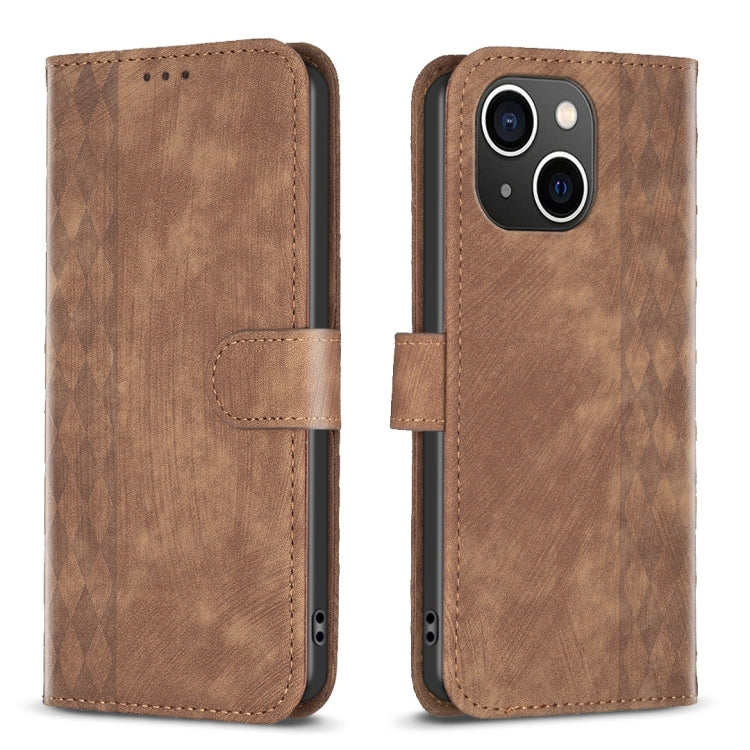 Plaid Embossed Leather Phone Case, For iPhone 15 Pro Max, For iPhone 14, For iPhone 14 Plus, For iPhone 14 Pro