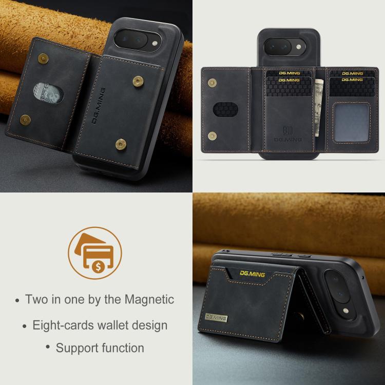 DG.MING M2 Series 3-Fold Multi Card Bag + Magnetic Phone Case, For Google Pixel 10a, For Google Pixel 9a, For Google Pixel 9 Pro XL, For Google Pixel 9 / 9 Pro
