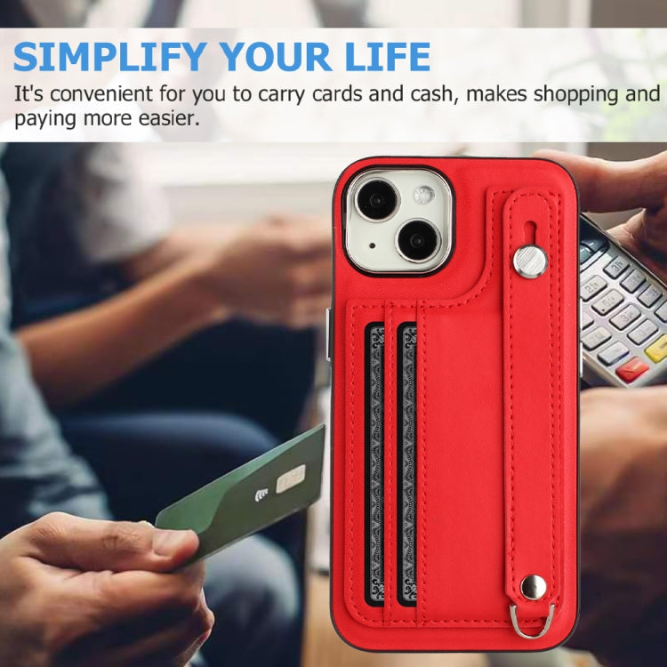 Shockproof Leather Phone Case with Wrist Strap, For iPhone 13, For iPhone 13 Pro, For iPhone 13 Pro Max, For iPhone 12 / 12 Pro