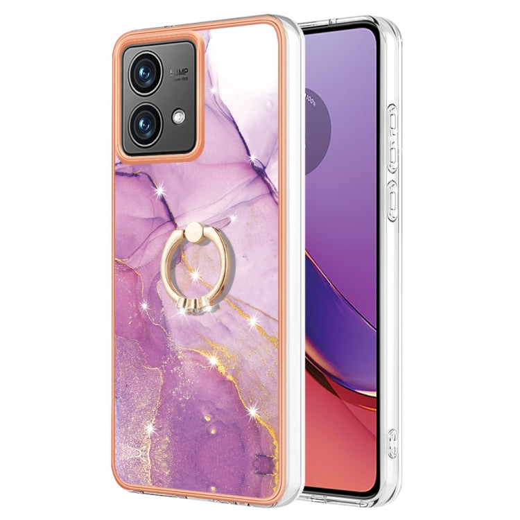 Electroplating Marble IMD TPU Phone Case with Ring Holder, For Motorola Moto G04 4G / G24 4G, For Motorola Moto G34, For Motorola Moto G84, For Motorola Moto G54