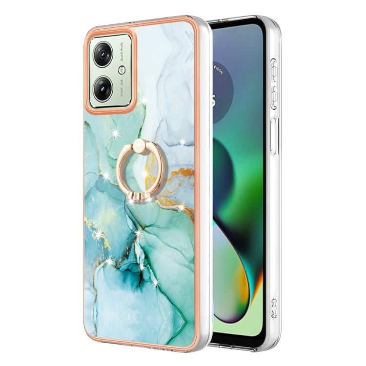 Electroplating Marble IMD TPU Phone Case with Ring Holder, For Motorola Moto G04 4G / G24 4G, For Motorola Moto G34, For Motorola Moto G84, For Motorola Moto G54