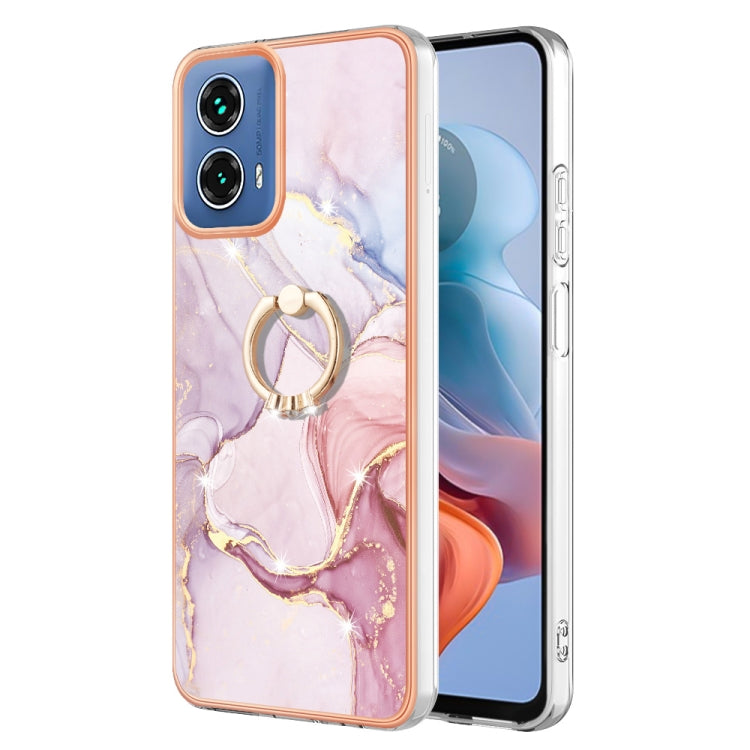 Electroplating Marble IMD TPU Phone Case with Ring Holder, For Motorola Moto G04 4G / G24 4G, For Motorola Moto G34, For Motorola Moto G84, For Motorola Moto G54