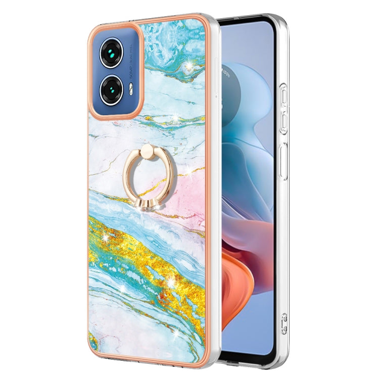 Electroplating Marble IMD TPU Phone Case with Ring Holder, For Motorola Moto G04 4G / G24 4G, For Motorola Moto G34, For Motorola Moto G84, For Motorola Moto G54