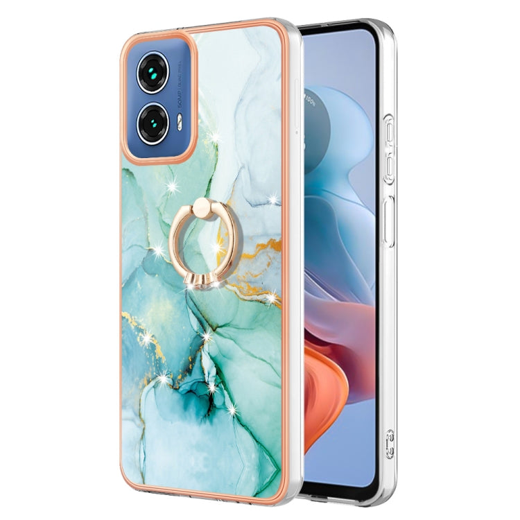Electroplating Marble IMD TPU Phone Case with Ring Holder, For Motorola Moto G04 4G / G24 4G, For Motorola Moto G34, For Motorola Moto G84, For Motorola Moto G54