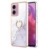 Electroplating Marble IMD TPU Phone Case with Ring Holder, For Motorola Moto G04 4G / G24 4G, For Motorola Moto G34, For Motorola Moto G84, For Motorola Moto G54
